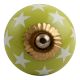 Lime Green Star Ceramic Drawer Knob